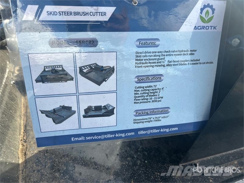  Mower King SSRC 72 in Skid Steer Brush Cutter 牽引式モア/芝刈り機