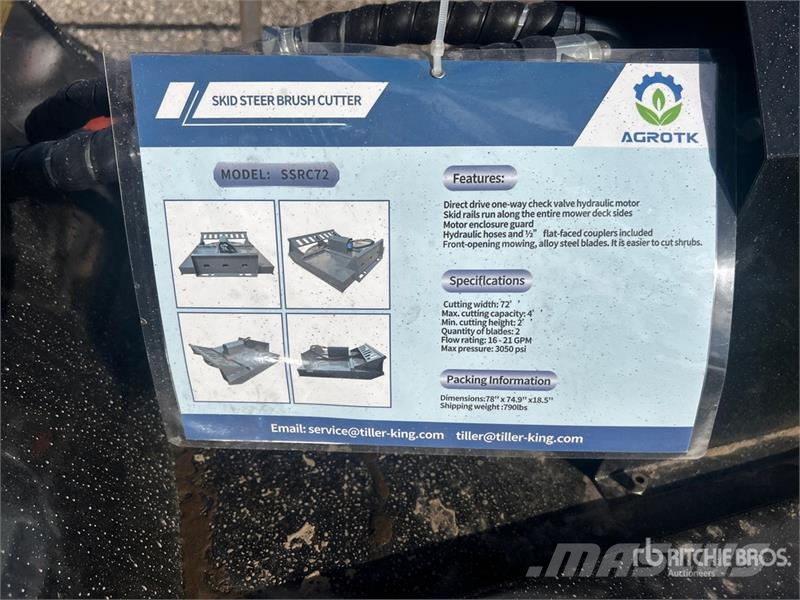  Mower King SSRC 72 in Skid Steer Brush Cutter (Unu 牽引式モア/芝刈り機