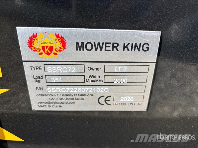 Mower King SSRC 72 in Skid Steer Brush Cutter (Unu 牽引式モア/芝刈り機