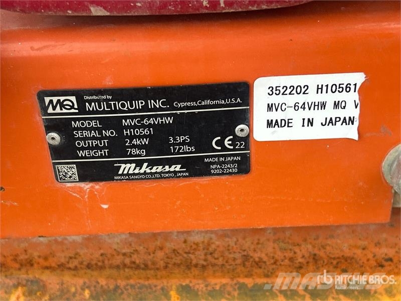 MQ MVC64VHW Vibratory Plate Compactor Vibrator compactors