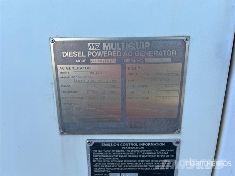 MultiQuip DCA-150USJ3CAN 120 kW Mobile Generator Set مولدات ديزل