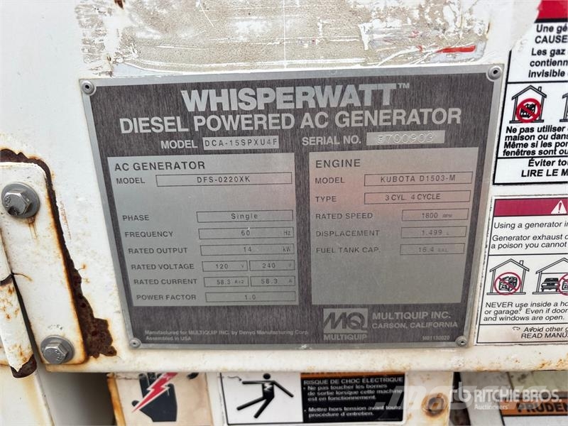 MultiQuip DCA-15SPXU4F Dizel generatori