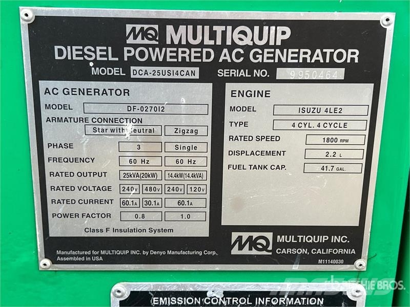 MultiQuip DCA-25USI Générateurs diesel