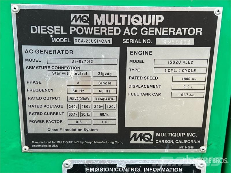 MultiQuip DCA-25USI Générateurs diesel