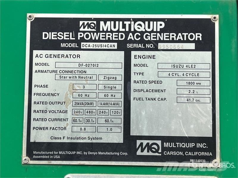 MultiQuip DCA25USI4CAN Dizelski agregati
