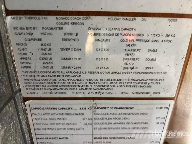  Navigator 43PBQ Motor Home (Inoperable) Motorhomes and caravans