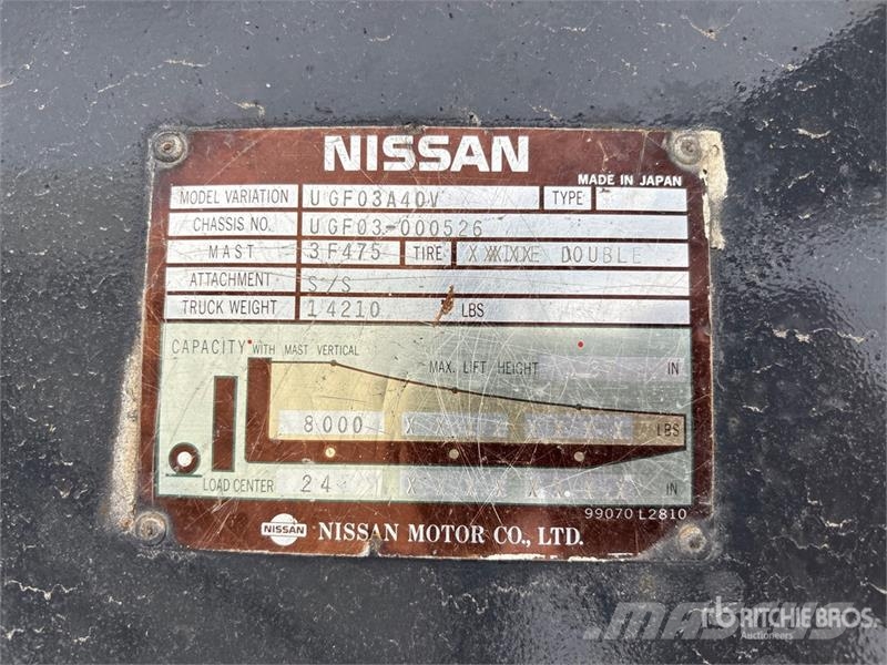 Nissan UGF03A40V 8000 lb Cushion Tire Forklift Autres Chariots élévateurs