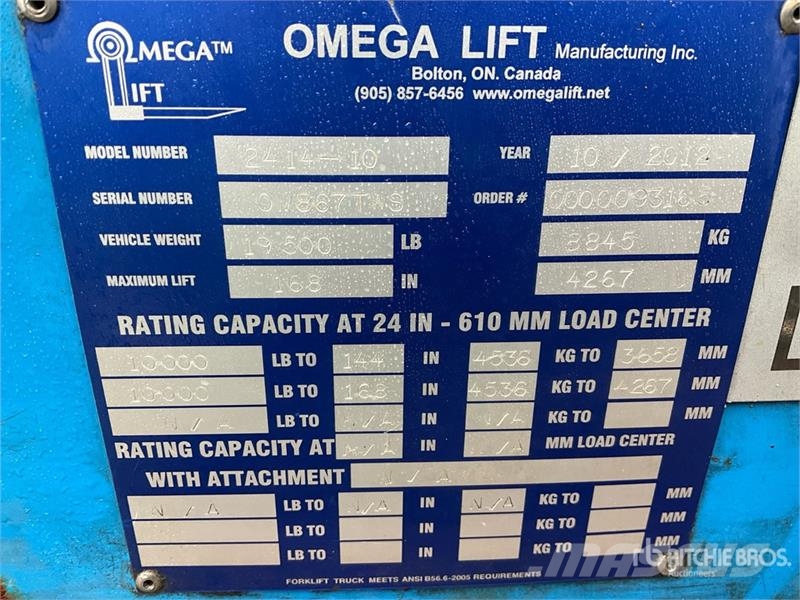 Omega 2414-10 10000 lb 4x4 Rough Terrain Forklift Навантажувачі підвищеної прохідності