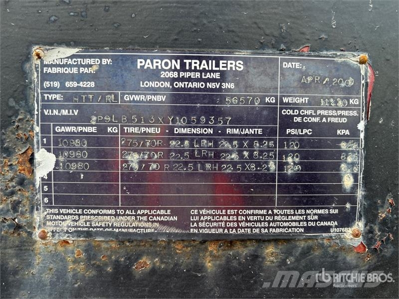  Paron 3TA Tri/A Removable Gooseneck Lowboy Trailer لوادر منخفضة