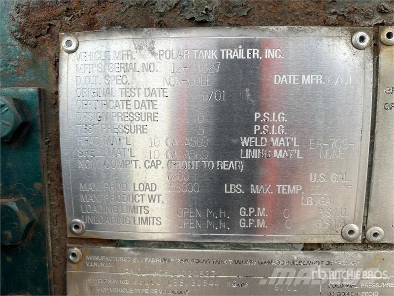 Polar 7200 gal T/A Tanker Trailer Tank prikolice
