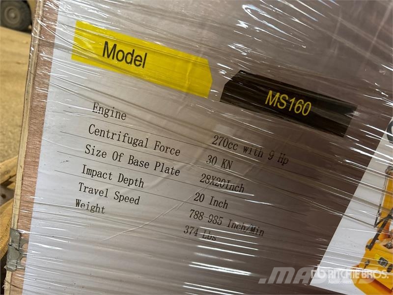 Powertek MS160 Reversible Vibratory Plate Compactor (Unused دكاكات أفقية