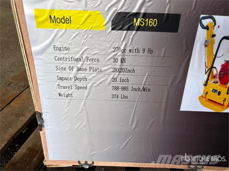 Powertek MS160 Reversible Vibratory Plate Compactor (Unused Trilmachines