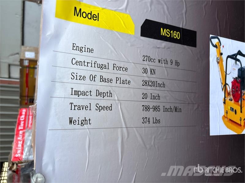 Powertek MS160 Reversible Vibratory Plate Compactor (Unused Trilmachines