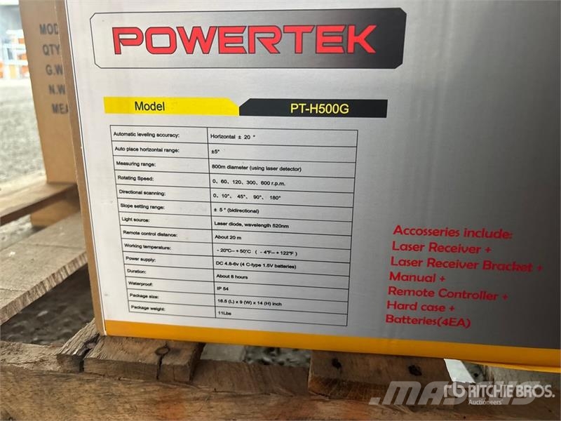 Powertek PT-H500G Rotary Green Line Laser Level (Unused) الأدوات ومعدات الأتمتة والقياس