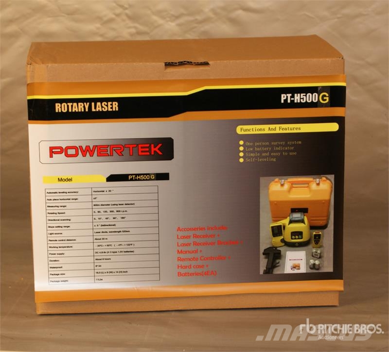 Powertek PT-H500G Rotary Green Line Laser Level (Unused) Instrumenten, meet- en automatiseringsapparatuur