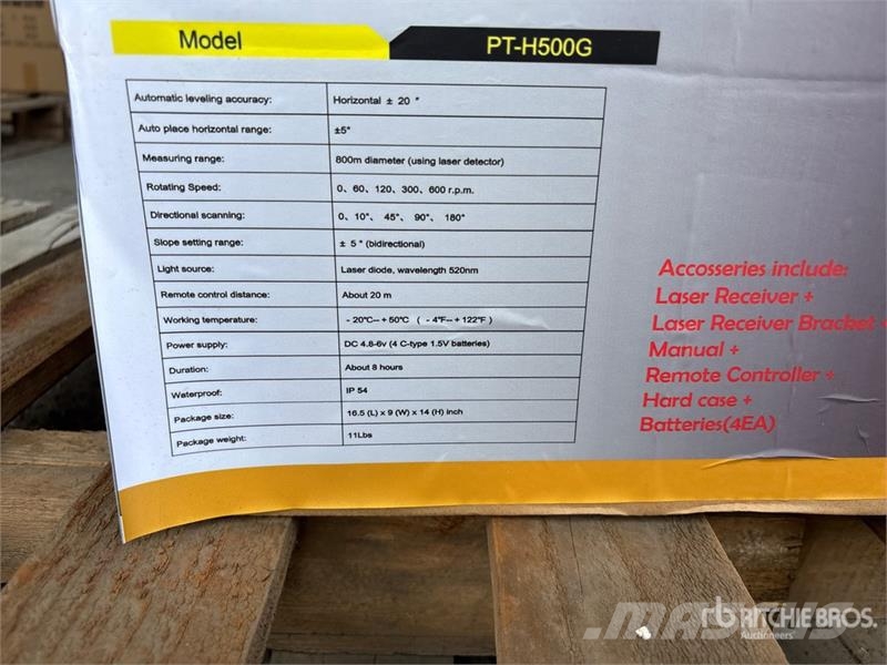 Powertek PT-H500G Rotary Green Line Laser Level (Unused) Instrumenten, meet- en automatiseringsapparatuur