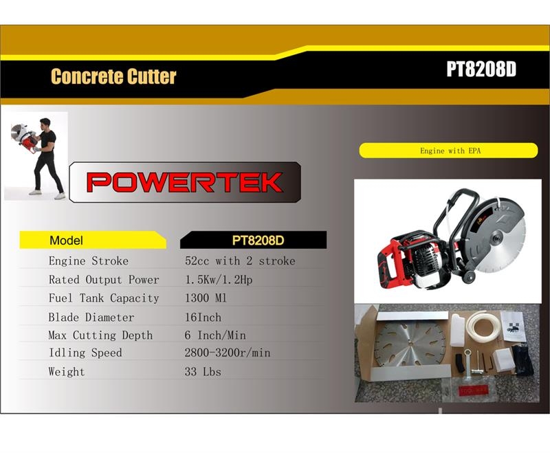 Powertek PT8208D Gasoline Cut-Off Saw (Unused) Otros componentes