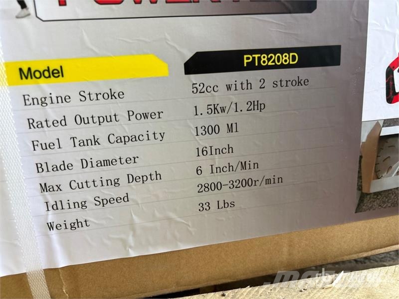 Powertek PT8208D Gasoline Cut-Off Saw (Unused) Otros componentes