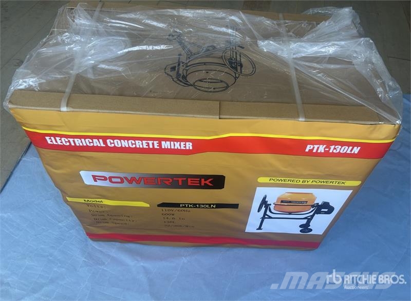 Powertek PTK-130LN Electric Portable Concrete Mixer (Unused Mezcladoras de cemento y hormigón