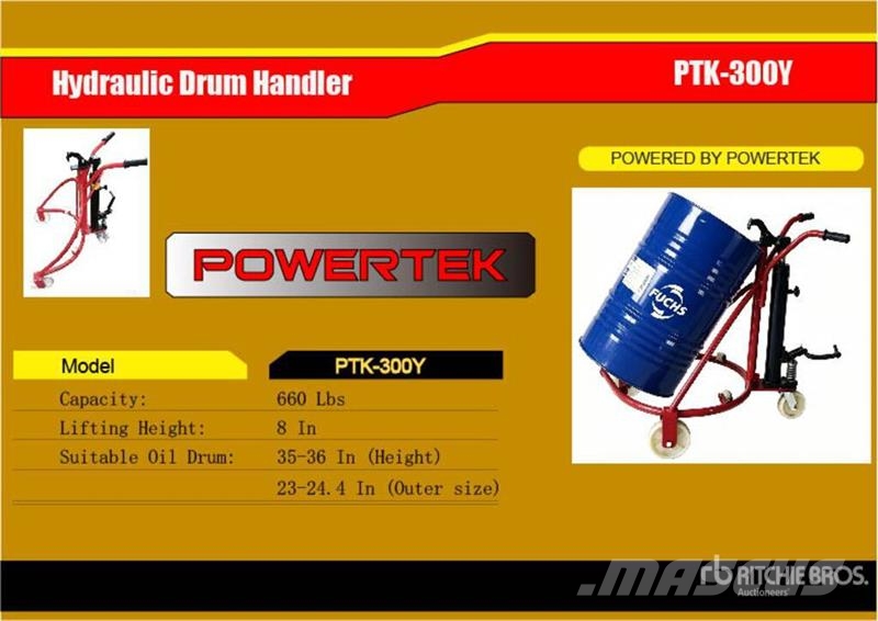Powertek PTK-300Y Hydraulic Drum Handler (Unused) Άλλα εξαρτήματα