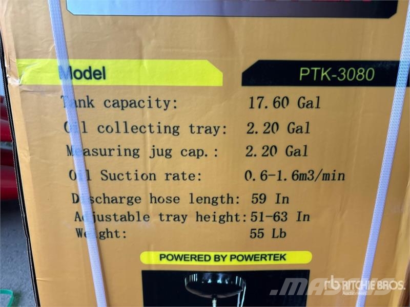 Powertek PTK-3080 Pneumatic Oil Extractor (Unused) Otros componentes
