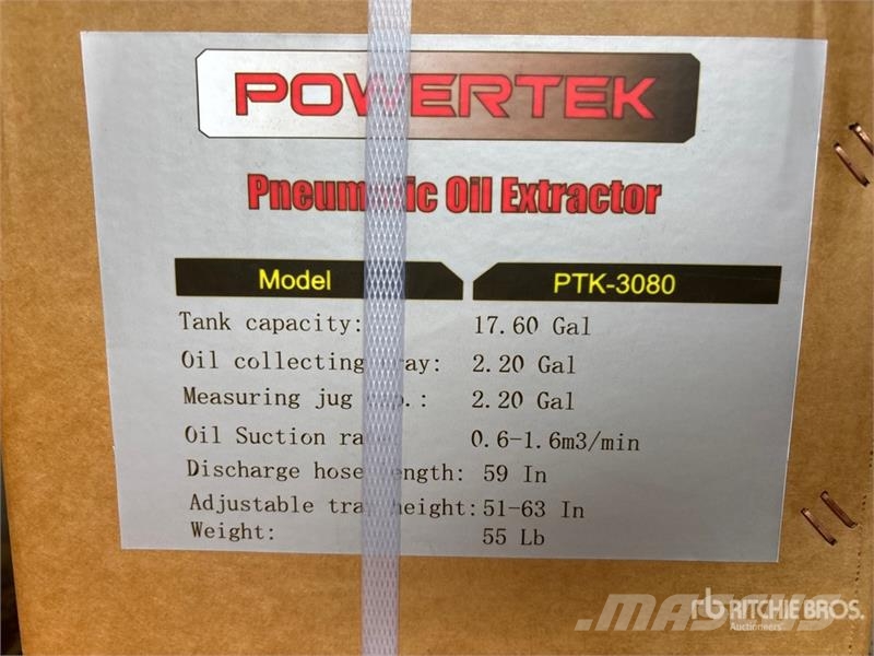 Powertek PTK-3080 Pneumatic Oil Extractor (Unused) Otros componentes