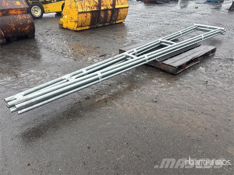  Qty of (4) 18 Ft Galvanized Steel Fence Gates (Unu Other