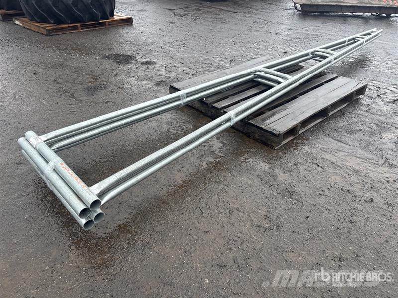  Qty of (4) 18 Ft Galvanized Steel Fence Gates (Unu Other