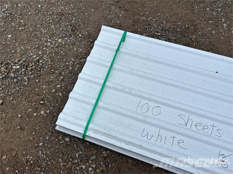  Quantity of (100) 10 ft White Steel Siding / Roofi Other