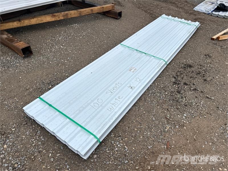  Quantity of (100) 10 ft White Steel Siding / Roofi Other