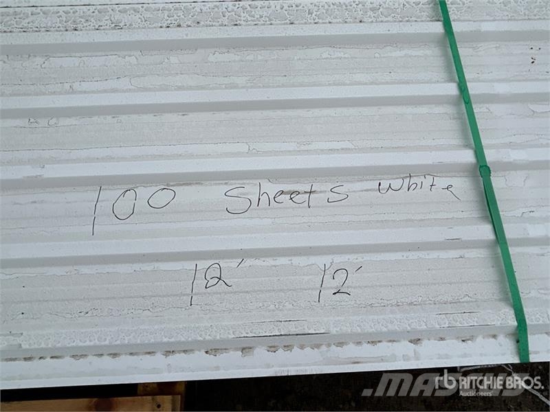 Quantity of (100) 12 ft White Steel Siding / Roofi Other