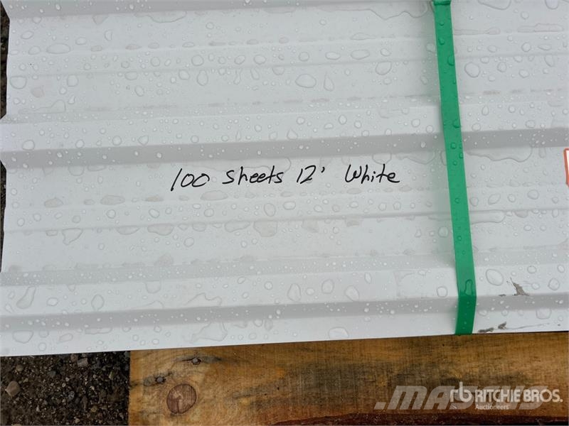 Quantity of (100) 12 ft White Steel Siding / Roofi Other