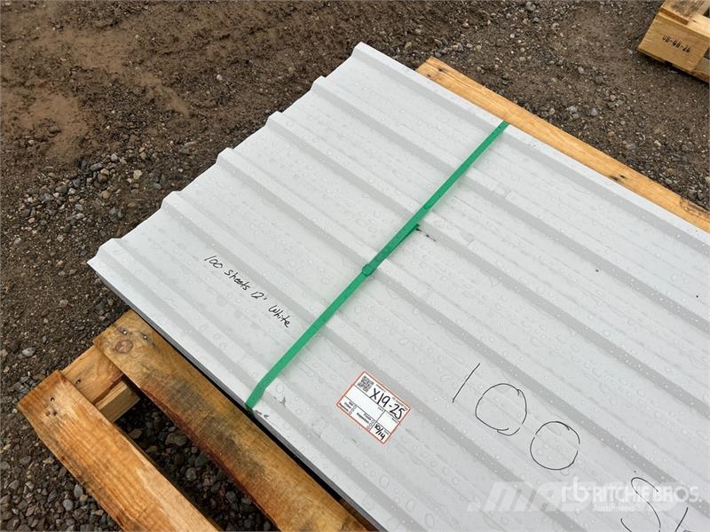  Quantity of (100) 12 ft White Steel Siding / Roofi Other