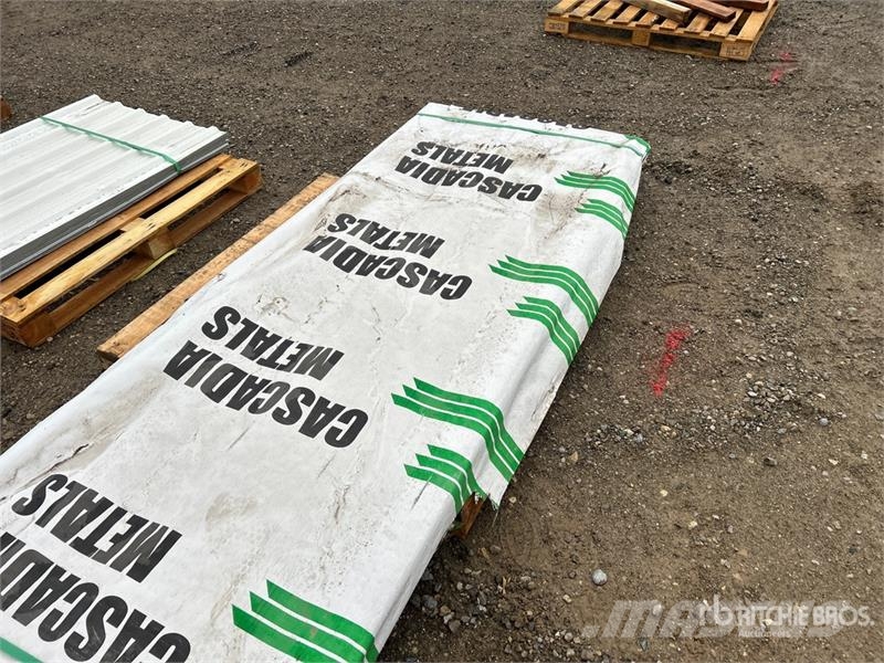 Quantity of (100) 16 ft White Steel Siding / Roofi Sonstige Baumaschinen