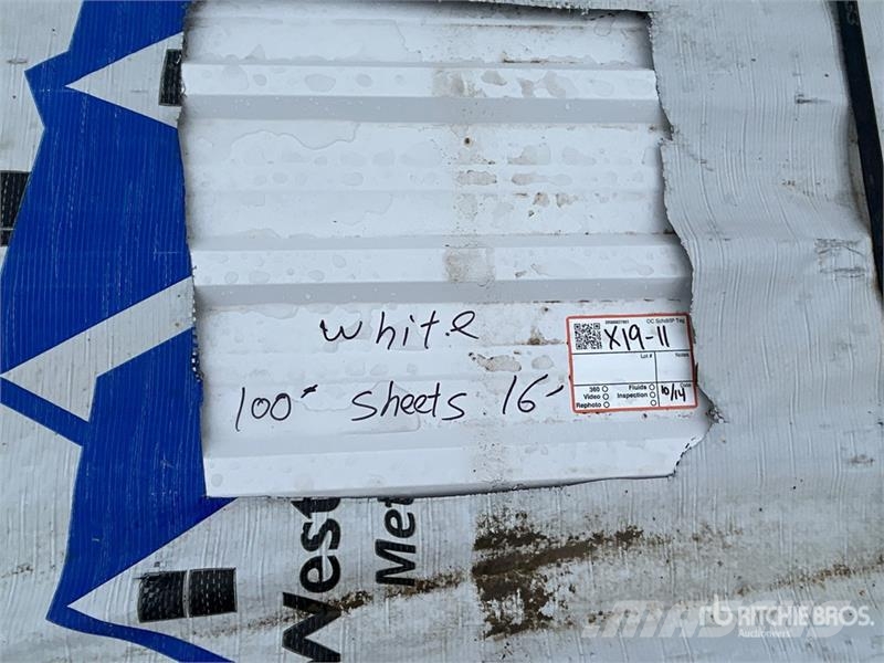 Quantity of (100) 16 ft White Steel Siding / Roofi Other