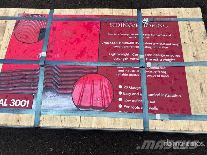 Quantity of (100) 3 ft x 16 ft Red Steel Siding Ro Строителство - Други