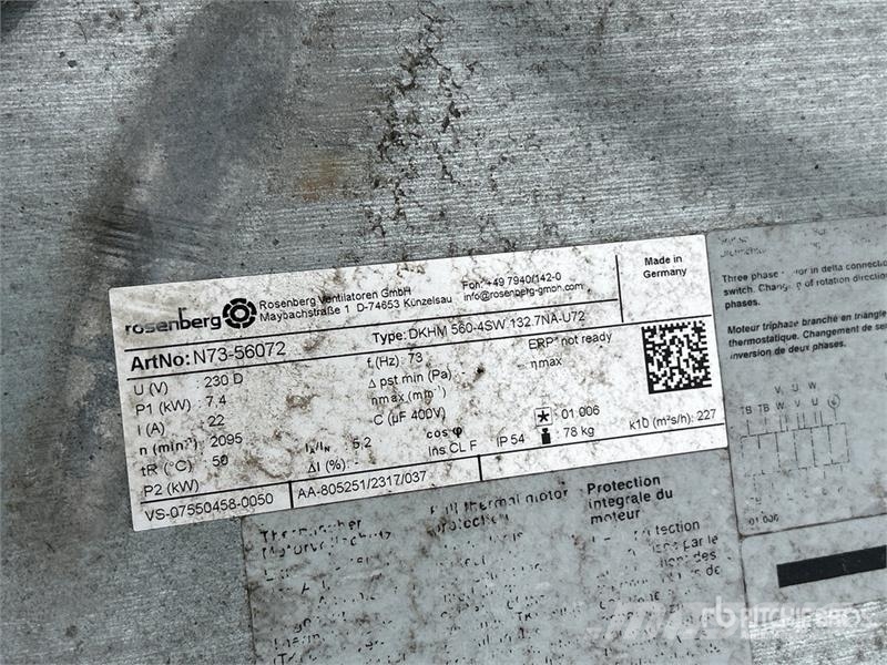 Quantity of (14) Rosenberg N73-56072 Fan Assemblie Andre komponenter