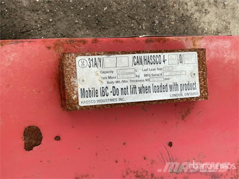 Quantity of (2) 450 L Fuel Tank Fuel and additive tanks