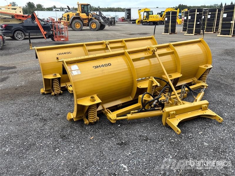 Quantity of (2) 9 ft Hydraulic Reversing Snow Plow Snow blades and plows
