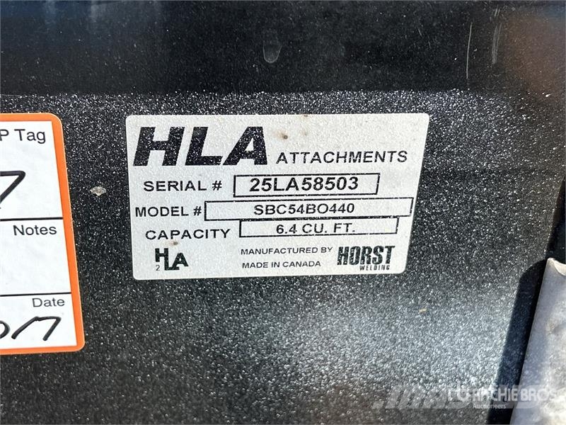 Quantity of (2) HLA 54 in Skid Steer Bucket دلاء