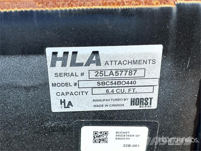 Quantity of (2) HLA 54 in Skid Steer Bucket دلاء
