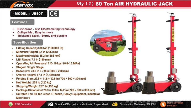 Quantity of (2) STARVOX JB80T 80 ton Pneumatic/Hy Ostalo za građevinarstvo