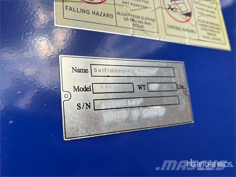  Quantity of (2)  Suihe N-1.5CY-2 Self-Dumping Hopp Silos y tolvas