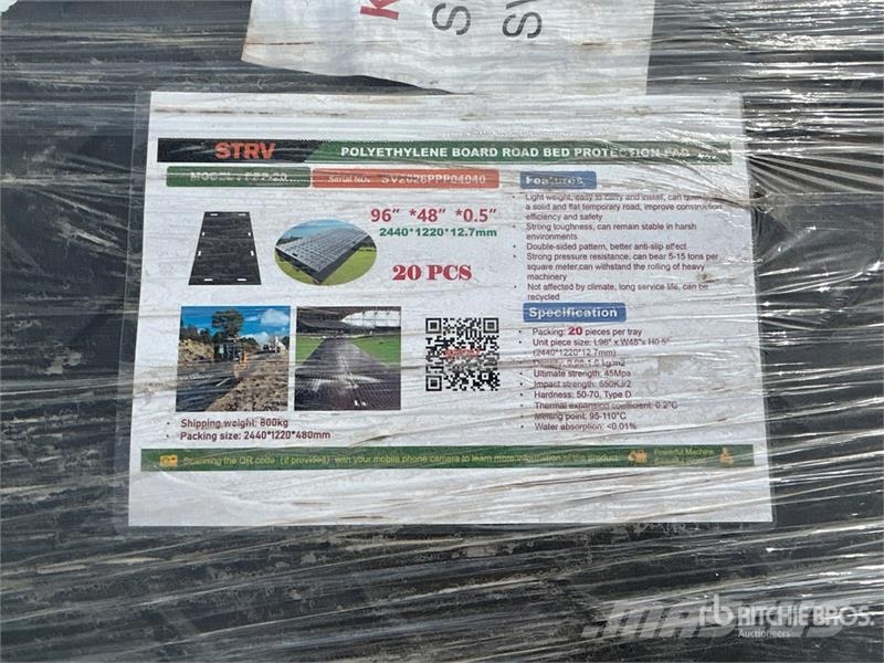 Quantity of (20) STARVOX PPP-20 96" x 48" x 0.5" P Oprema i rezervni dijelovi za bušenje