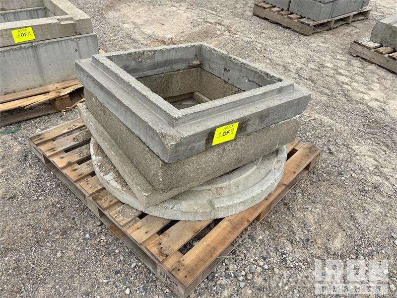 Quantity of (21) Pallets of Sewer Risers, Grates a Ďalšie poľnohospodárske stroje