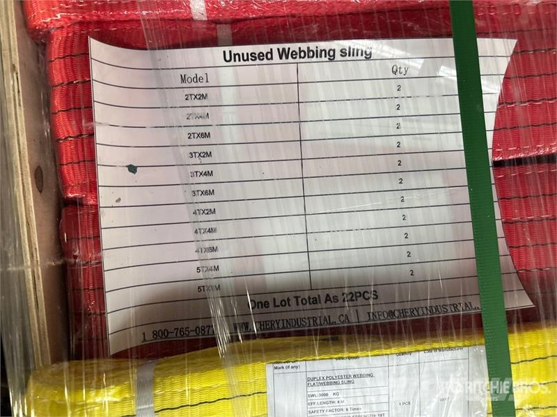 Quantity of (22) Greatbear Polyester Webbing Sling Crane spares & accessories