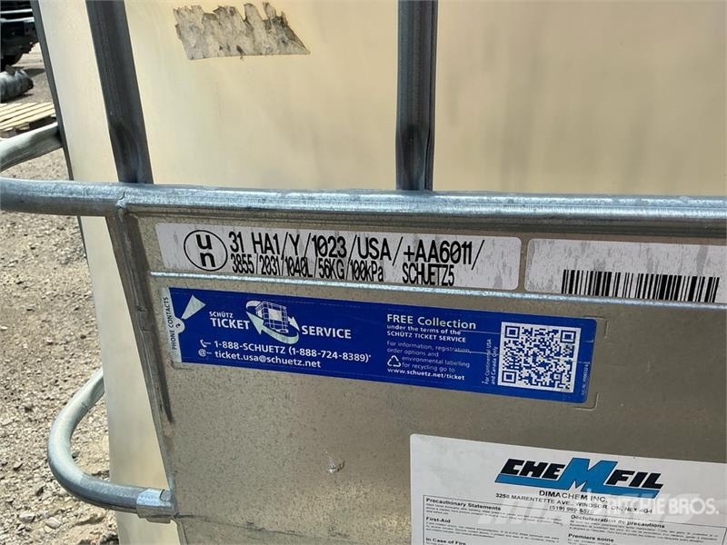 Quantity of (3) 1040 L Chemical Totes Other components