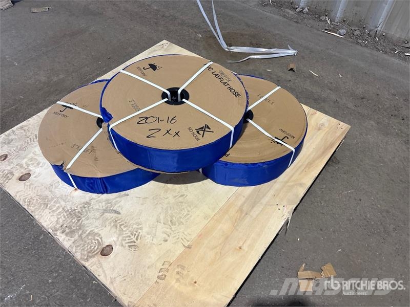 Quantity of (3) Powertek 3"-300FT PVC Layflat Wat Accessori per Calcestruzzo