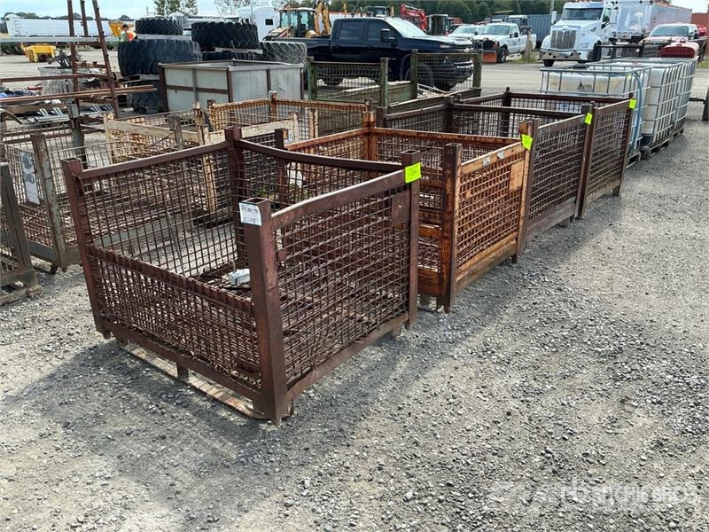 Quantity of (4) 53 in x 44 in Metal Crates Other components