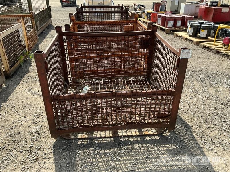 Quantity of (4) 53 in x 44 in Metal Crates Other components
